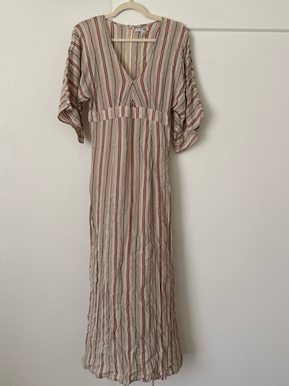 SOCIETY AMUSE Striped V-Neck Maxi Dress